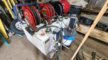 Skid Mounted Portable Lube Tank / System 100 gallon / pneumatic