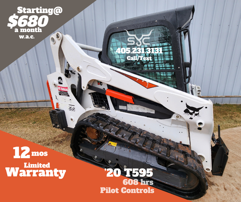 '20 Bobcat T595 Enclosed Cab / Pilot Controls - 608 hrs